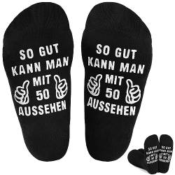 BISOUSOX Lustige Socken Herren Baumwolle Socken Papa und Opa Socken Geschenke für Männer 50 60 Jahre Alt von BISOUSOX