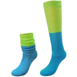 BISOUSOX Slouch Socken Lustige Socken Damen Wadensocken Baumwolle Kniestrümpfe Atmungsaktiv Kuschelsocken Geschenk für Frauen 1 Paar/3 Paare Größe 36-40 Bunte Socken von BISOUSOX