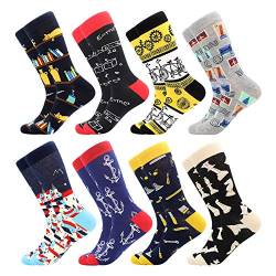 BISOUSOX Socken Herren 39-46 Bunt Lustig Herrensocken Lustige Motive Klassische Strümpfe Modische Socken für Männer Geschenk für Arbeit Sport von BISOUSOX