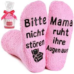 BISOUSOX Stoppersocken für Damen Flauschige Socken Geschenke für Frauen Mama Oma 36-40 Warme Fun Socken Anti-Rutsch Damen Lustige Socken Geburtstagsgeschenk von BISOUSOX