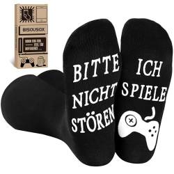 Lustige Socken Herren Gaming Socken Geschenke für Gamer Baumwollsocken Spiele Spielen Socken für Männer und Junge von BISOUSOX