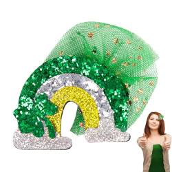 Haarspangen zum St. Patricks Day für Mädchen,Haarnadeln zum St. Patricks Day | Kleeblatt-Haarnadel-Haarspangen,Glitzer-Haarnadeln, Haar-Accessoires, grüne Zwerg-Zylinder-Haarspangen für den Bittu von BITTU