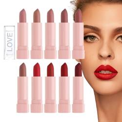 Langanhaltendes Lippenstift-Set | Set mit 10 matten und milden Lippenstiften, langanhaltender Lipgloss,Damenkosmetik für Dating, Hochzeit, Treffen, Reisen, Arbeiten, Zuhause Bittu von BITTU