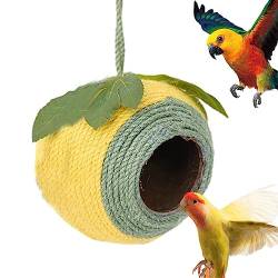 Papageien-Kokosnussschalen-Nest | Papageien Spatzen Kokosnussnest - Tragbares Hamster-Hängehaus, natürliche Kokosnuss-Sittich-Zuchthöhle für Papageien, Sittiche, Spatzen, Nymphensittiche Bittu von BITTU