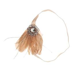 BIUDECO 1stk Feder-diamant-stirnband 1920er Stirnband Brautkopfschmuck Für Die Hochzeit Hochzeitskopfschmuck Für Die Braut 20er Jahre Stirnband Gatsby Flapper-zubehör Helm Halloween Damen von BIUDECO