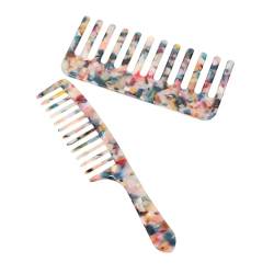 BIUDECO 2St Kamm Acetat Werkzeug breiter Zahnkamm wide tooth comb kamm für haarglätter von BIUDECO