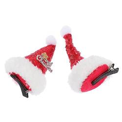 BIUDECO 2St Weihnachtsmützenclip Weihnachtsdekoration Feiertagshut- Haarspange Haarspangen Tiara exquisite Haarnadel Weihnachtshaarschmuck Weihnachten schmücken Kopfclip Stoff von BIUDECO