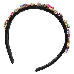 BIUDECO Stirnbänder Für Damen Schwarz Rutschfestes Haarband Haarreif Aus Kristall Diamant-stirnband Haarbänder Aus Kristall Diamant Kopfschmuck Funkelndes Stirnband Liner Mosaik- Fräulein von BIUDECO