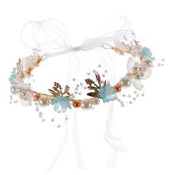 BIUDECO Stirnband Kopfschmuck Für Blumenmädchen Blumen-diademe Für Mädchen Blumenmädchen Haarband Kleinkind Blumenkrone Blumenstirnbänder Für Frauen Perle Fräulein Kristall Die Blumen von BIUDECO