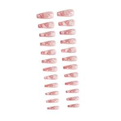 BIUDECO Wolken-nagel-aufkleber Nagel Wraps Aufkleber Künstliche Acryl Nägel Falsche Nagel Set Clip Auf Nägel Matte Falsche Nägel Set Rosa Falsche Nägel Mit Designs Abs Maniküre Sarg von BIUDECO