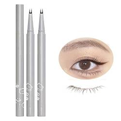 2 Stück Wimpernstift Mit Doppelter Spitze, Flüssiger Eyeliner 0,01mm Superdünner Wasserfester Flüssiger Eyeliner-Stift Für Augenbrauen, Liegenden Seidenraupen Und Unteren Wimpern von BIUDUI