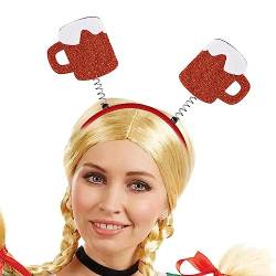 BIUDUI Oktoberfest-Stirnband - Kreative Mädchen-Stirnbänder - Für Oktoberfest-Frauen-Stirnbänder mit Bart-Wurst-Design-Haarband für den Urlaub von BIUDUI