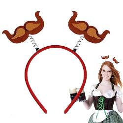 Bierdosen-Stirnband - Kreative Stirnbänder für Damen | Für Festival-Wurst-Bierkrug und Bart-Design-Haarband für Mädchen Biudui von BIUDUI