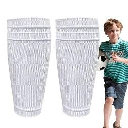 Fußball-Schienbeinschoner-Socken, Atmungsaktiver Schienbeinschoner-Strumpf für Kleinkinder, Doppellagiges Design absorbiert Schweiß, Schienbeinschoner für Erwachsene, elastisch, verschleißfest von BIUDUI