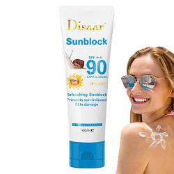 Gesichts-Sonnencreme - Sonnenschutz und Creme für das Gesicht,Sweatproof Facial Sunscreen Moisturizer, SPF 90+ Feuchtigkeitsspendende Sonnencreme für empfindliche Haut und trockene Haut zur Biudui von BIUDUI