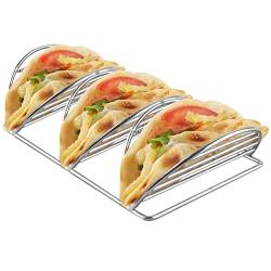 Taco Halter Ständer Edelstahl Taco Rack Tray Stand Up Burrito Display Shell Rack Tortilla Ständer Grillwursthalter Für Backen, Spülmaschinen- Und Grillfest von BIUDUI