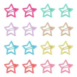 16 Stück Stern-Haarspangen für Mädchen, Vielfältige Stern BB Mini Haarspangen, Haarspangen Kinder, Charmante Mädchen Haarspangen in 8 Farben, Ideal für Damen und Kinder von BIVOFU