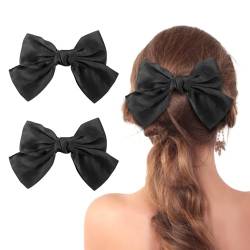 2Pcs Große Schleife Knoten Haarspangen Haarspangen Frauen Französisch Haarschmuck aus Stoff und mit Französischer Eleganter Haarnadelbefestigung in Schwarz von BIVOFU