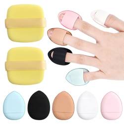 5 Stück Finger Puderquaste,2 Stück Schwämmchen Powder Puff, für Foundation, Concealer und Kosmetik - Weiche Quasten und Schwämme für ein Gleichmäßiges und Angenehmes Auftragen von Make-up von BIVOFU