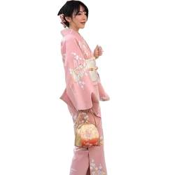 BIVOO Kimono-Bademantel-Kostüm, traditionelle Damen, süßes Kleid, Blüten-Satin-Bademantel-Kimono, japanisches Kimono-Kleid von BIVOO