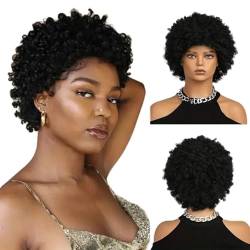 Perücke 8 Zoll kurze synthetische Perücke Afro verworrene lockige Perücken für Frauen und Mädchen Haar für tägliche Party Cosplay Verwendung hitzebeständig von BIVVI