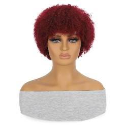 Perücke Kurze Afro Kinky Curly #27 Perücke für Frauen 100% Echthaar Perücken 180% Dichte Pixie Curl Afro Perücke Afro Kinky Curly Perücken von BIVVI