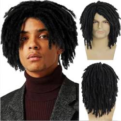 Perücke Synthetische kurze geflochtene Perücke für Männer, Perücke, Afro-Bob, Ombre, Braun, Häkel-Twist-Haar, Dreadlock-Perücke, natürliche Dreads-Perücke, Rasta von BIVVI