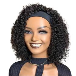 Perücke Verworrene lockige Bob-Perücken mit Stirnband, leimlose tiefe Welle, lockige kurze Bob-Perücken für schwarze Frauen, brasilianische Echthaar-Stirnband-Perücken von BIVVI