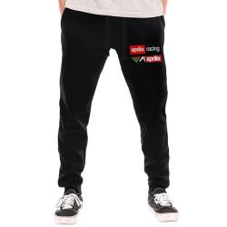 BIYEH Italienische Motorrad-Rennsport-Herren-Jogginghose aus Fleece, feuchtigkeitsableitend, mit Taschen, schmale Passform, Trainingshose für Herren, Größen S-XL, Aprilia-7, 31-35 von BIYEH