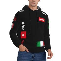 BIYEH Italienischer Motorrad-Rennsport-Herren-Pullover mit Kapuze, Sweatshirt, langärmelig, modisch, athletisch, mit Tasche,, Jb-14, XL von BIYEH