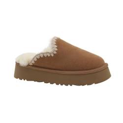 BIackPig Damen Hausschuhe Pantoffeln Warm Gefüttert mit Plateau Prints Profilsohle Khaki 39EU von BIackPig