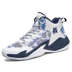 BIackPig Herren Basketballschuhe High-Top leichte Stoßdämpfung rutschfeste atmungsaktive Outdoor-Sportschuhe Jungen Basketballschuhe Mädchen Indoor-Schuhe Sportschuhe blau 40EU von BIackPig