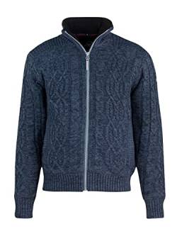 BJØRNSON Zopfstrick Winter Cardigan (mit Teddyfutter) Herren Viggo - Dunkelblau - Größe 2XL von BJÖRNSON