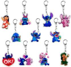 BJPERFMS Stitch Schlüsselanhänger Anime, Stitch Anhänger, Schlüsselanhänger Stitch, Lilo und Stitch Schlüsselanhänger, Stitch Keychain Pendant, Anime Key Ring, Anime Keyring Geschenke von BJPERFMS