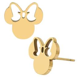 Minnie Mouse Ohrringe Mädchen, Minnie Mouse Schmuck, Minnie Mouse Earrings Gold, Minnie Maus Ohrringe, Cartoon Ohrringe, für Frauen Mädchen Beste Freundin von BJPERFMS