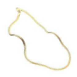 Pulloverkette 925 Sterling Silber Halskette 18K Gold Classic 6mm Seitliche Kette für Frauen Männer Fashion Party Hochzeit Schmuck (Länge : 50cm 20inches, Metal Color : Gold) von BJQZX