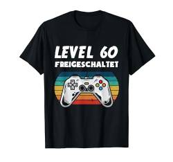 Level 60 Freigeschaltet Zocker Gamer Geschenkeidee Männer T-Shirt von BK 60 Geburtstag Shirts Damen Herren Geschenke