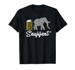 Saufifant Lustig Bier Elefant Sauf Trink Spruch Männer T-Shirt von BK Bier T-Shirts Alkohol Sauf Biertrinker Geschenk