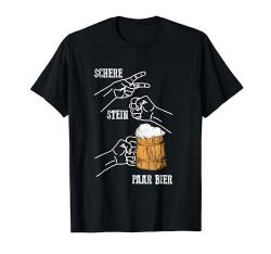 Schere Stein Paar Bier Lustig Bier Sauf Trink Spruch Männer T-Shirt von BK Bier T-Shirts Alkohol Sauf Biertrinker Geschenk