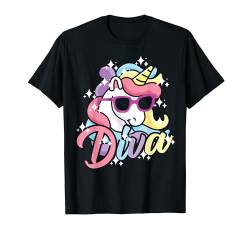 Diva Lustig Süß Einhorn Mädchen Frauen Damen T-Shirt von BK Einhorn Shirts Fabelwesen Unicorn Geschenke