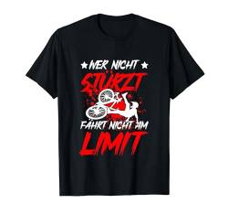 Wer Nicht Stürzt Fährt Nicht Am Limit Akku Fahrrad Radfahrer T-Shirt von BK Fahrrad T-Shirts Rad Radler Radfahrer Geschenke
