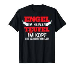 Engel Im Herzen Teufel Im Kopf Fasching Karneval Frauen T-Shirt von BK Fasching Shirts Karneval Kostüm Männer Frauen