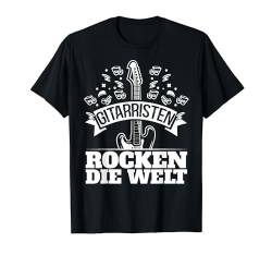 Gitarristen Rocken Die Welt Gitarre Musiker Herren Kinder T-Shirt von BK Gitarre Shirts Musiker Geschenke