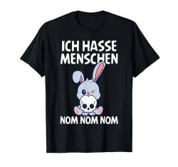 Ich Hasse Menschen Hase Lustig Halloween Kostüm Männer Damen T-Shirt von BK Halloween Shirts Kostüm Männer Frauen Kinder