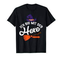 Ich bin mit der Hexe Lustig Halloween Paar Kostüm Männer T-Shirt von BK Halloween Shirts Kostüm Männer Frauen Kinder