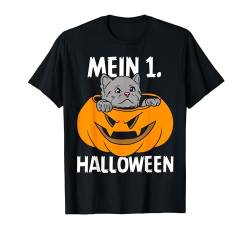 Mein 1 Halloween Lustig Katze Kürbis Kostüm Mädchen Kinder T-Shirt von BK Halloween Shirts Kostüm Männer Frauen Kinder