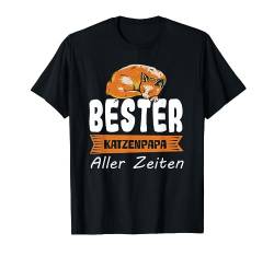 Bester Katzenpapa Aller Zeiten Katze Herren Vater Männer T-Shirt von BK Katze T-Shirts Spruch Katzenliebhaber Geschenke