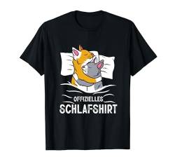 Offizielles Schlafshirt Lustig Katze Tier Katzenbesitzer T-Shirt von BK Katze T-Shirts Spruch Katzenliebhaber Geschenke