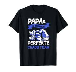 Papa 2 Söhne Perfekte Chaos Team Lustig Vatertag Geschenk T-Shirt von BK Vater Shirts Papa Vati Vatertag Geschenke