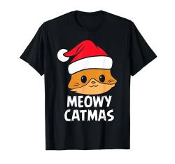 Meowy Catmas Katze Weihnachten Kostüm Weihnachten Mädchen T-Shirt von BK Weihnachten Shirts Frau Männer Kinder Geschenk